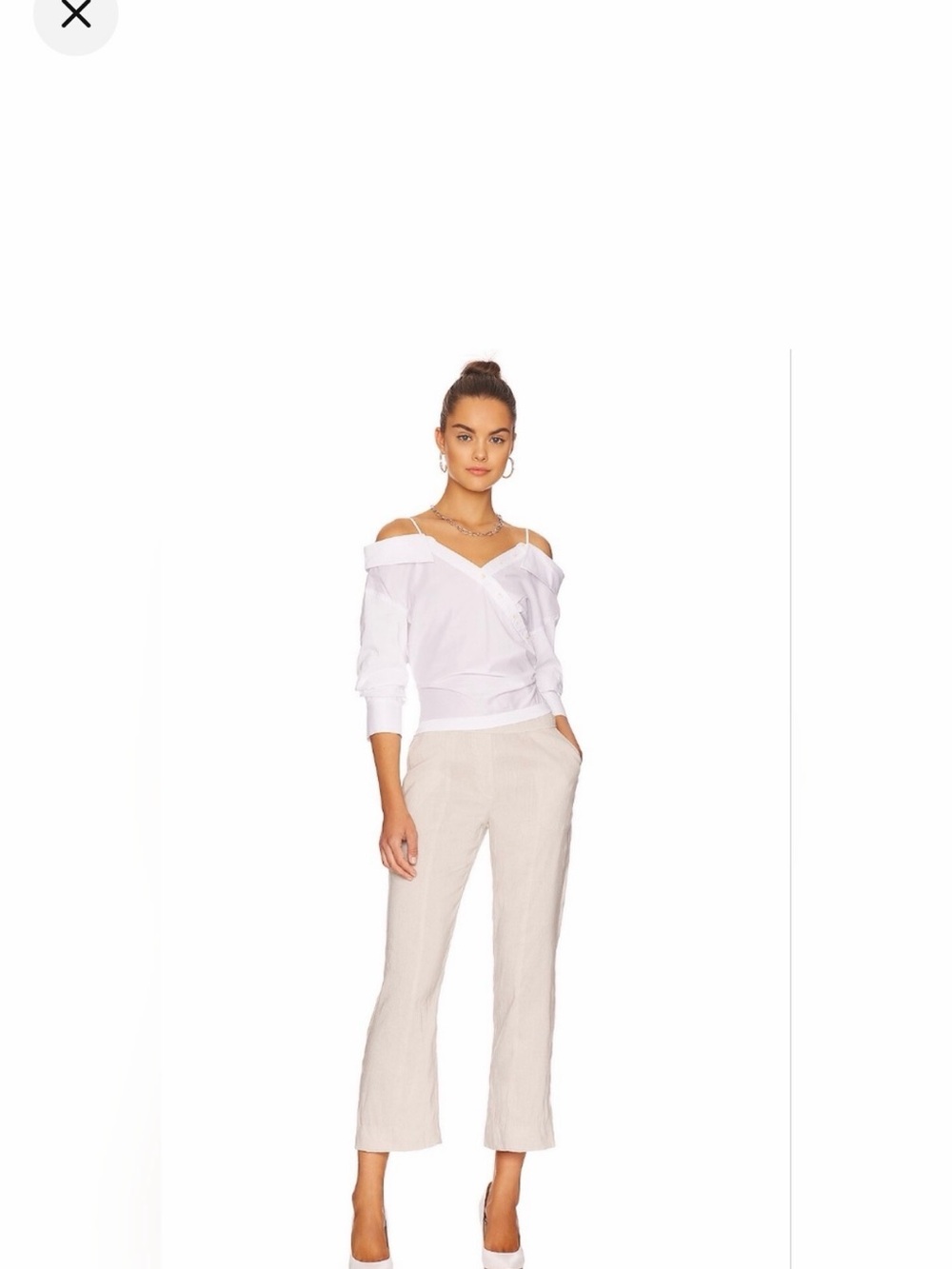Jonathan Simkhai White & Beige Off-Shoulder Jumpsuit - Picture 9 of 10